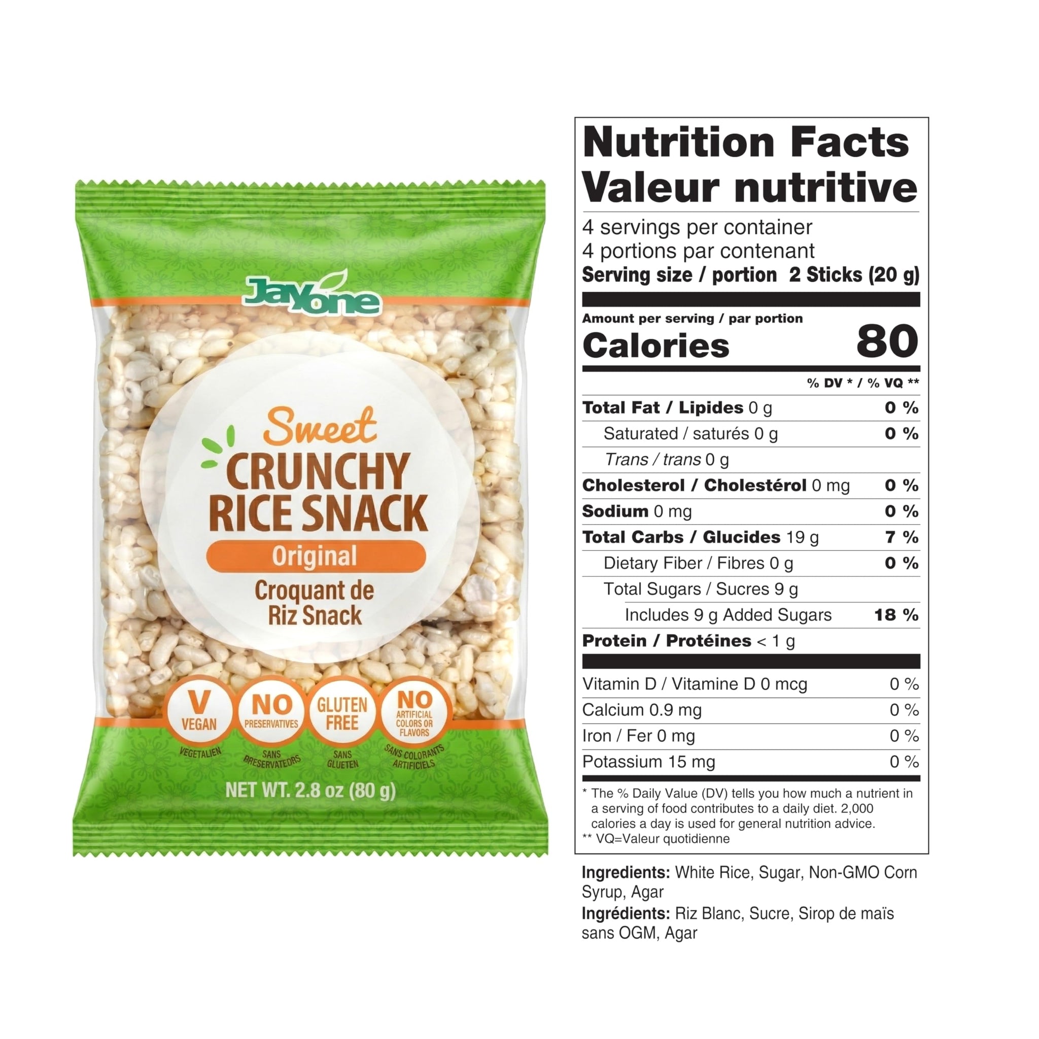 Jayone Crunchy Rice Cake Roll Snacks, Original Rice Cakes, Gluten Free, Vegan, Healthy Snacks for Adults and Kids, Simple Ingredients, No Artificial