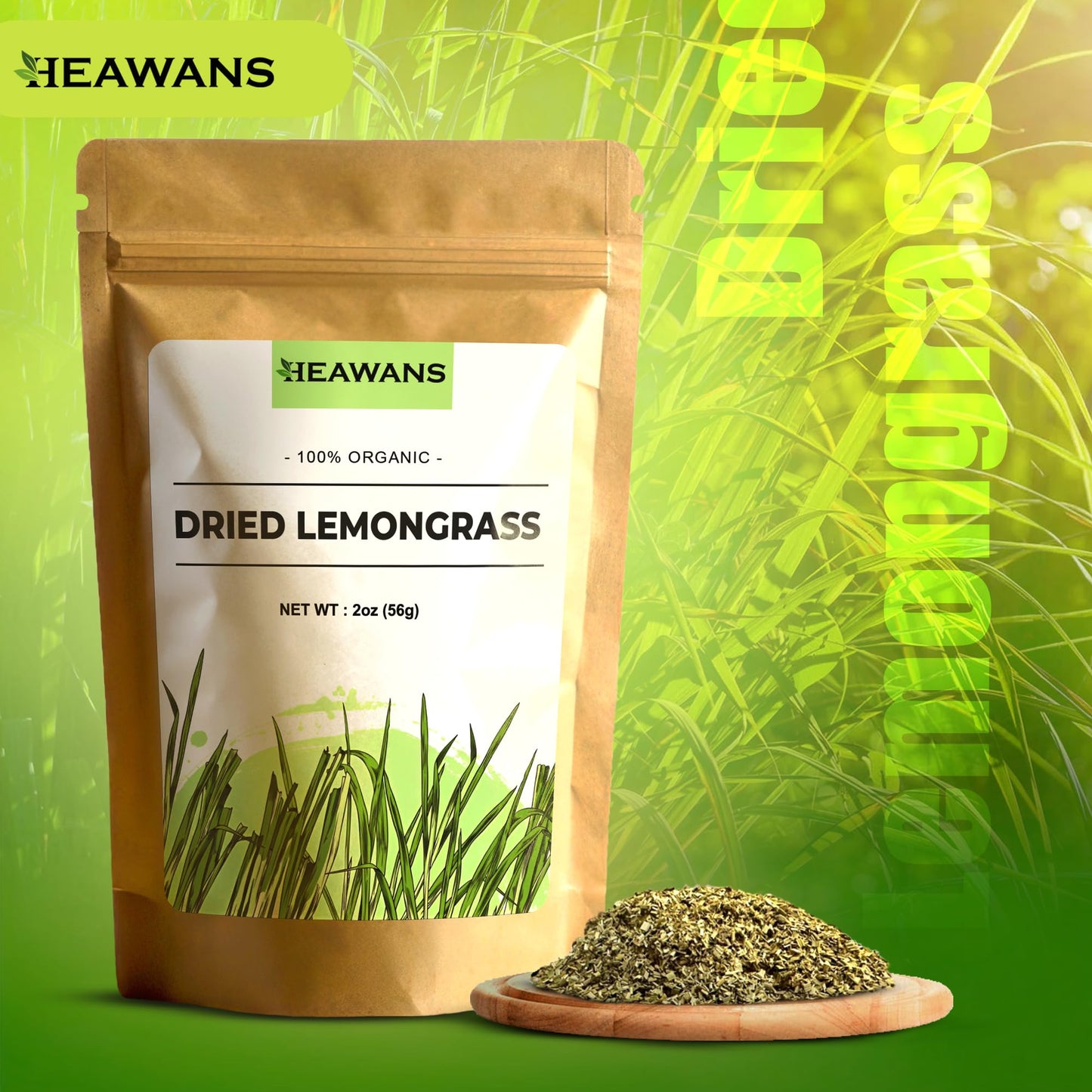Organic dried lemongrass cut 2 oz / 56g