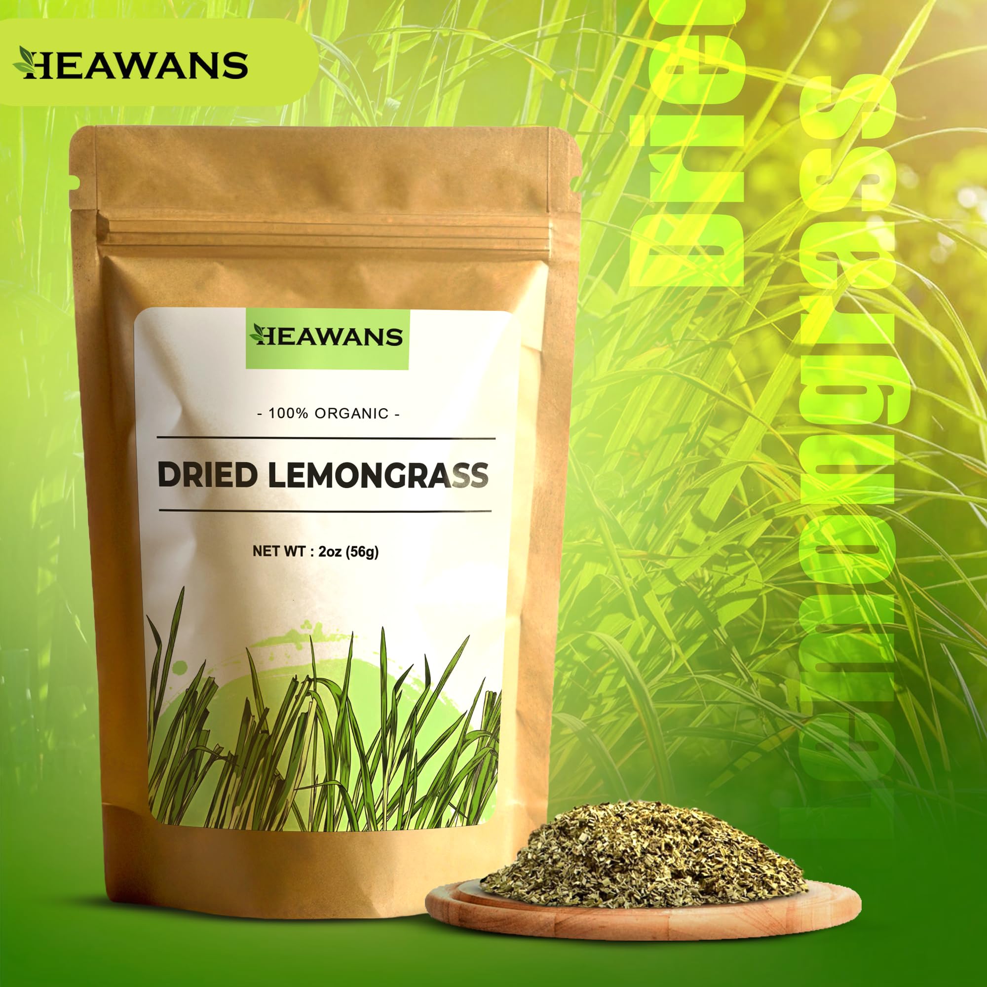 Organic dried lemongrass cut 2 oz / 56g