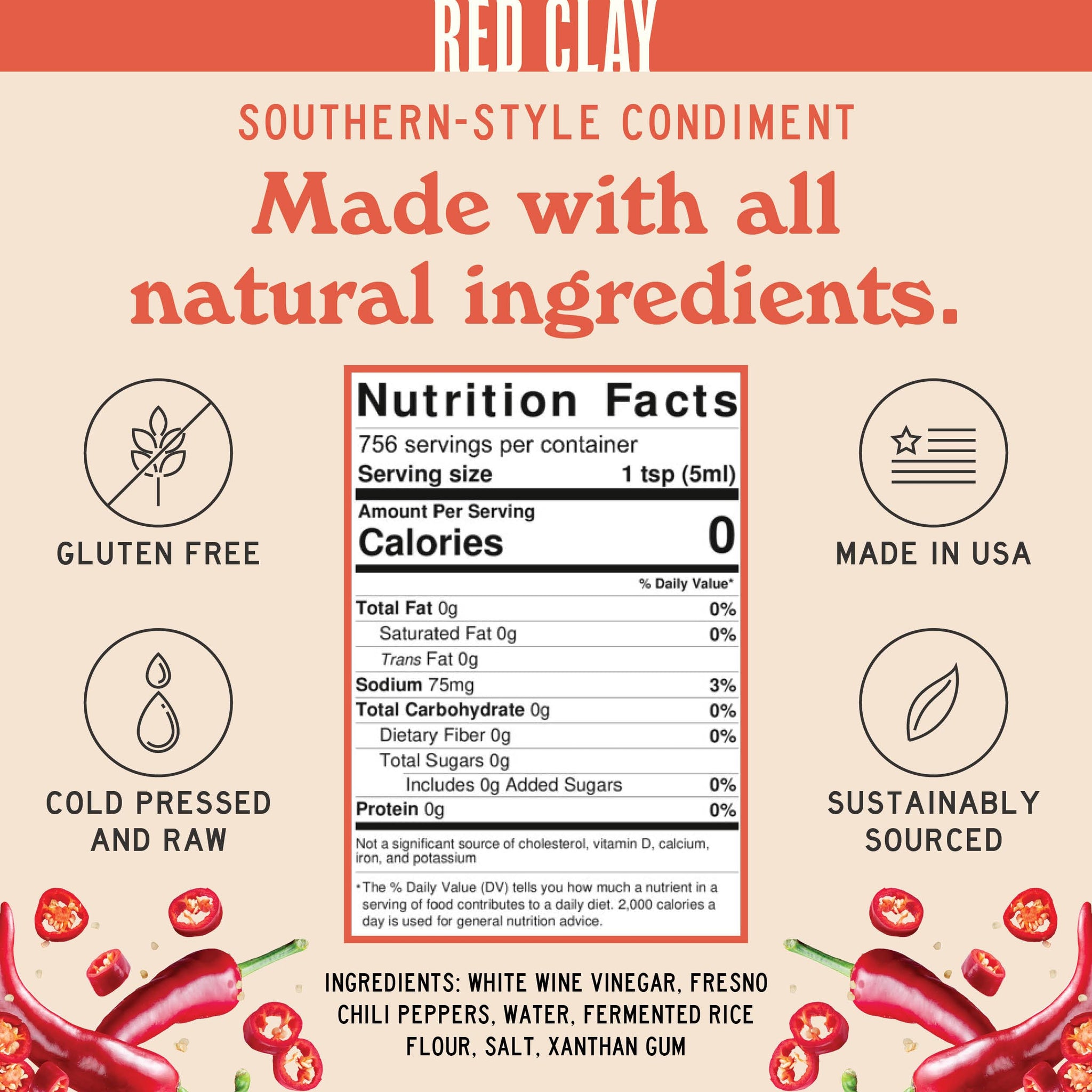 Original Hot Sauce by Red Clay Hot Sauce, Southern Style Condiment and Marinade, Gluten Free, Sugar Free, Keto Friendly, Sustainably Sourced, Mild