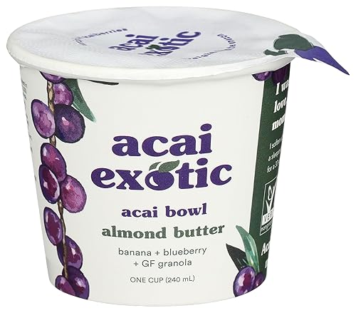 Acai Exotic Almond Butter Bowl - Acai Bowls Made with Wild-Harvested Berries & Gluten-Free Granola - Fruit Bowl Crafted with Mindful, Simple