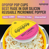 Opopop Microwave Popcorn - Pop Cups Salty Caramel 6-Pack, Non-GMO Gourmet Popcorn Kernels & Popcorn Flavoring, Caramel Popcorn, Gluten Free Snacks