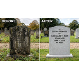 ESP Stone Care Headstone Cleaner Kit for Grave Cleaning - 1 Quart Spray Solution - Includes Drill Brushes - Ideal for Cleaning Headstones, Tombstones