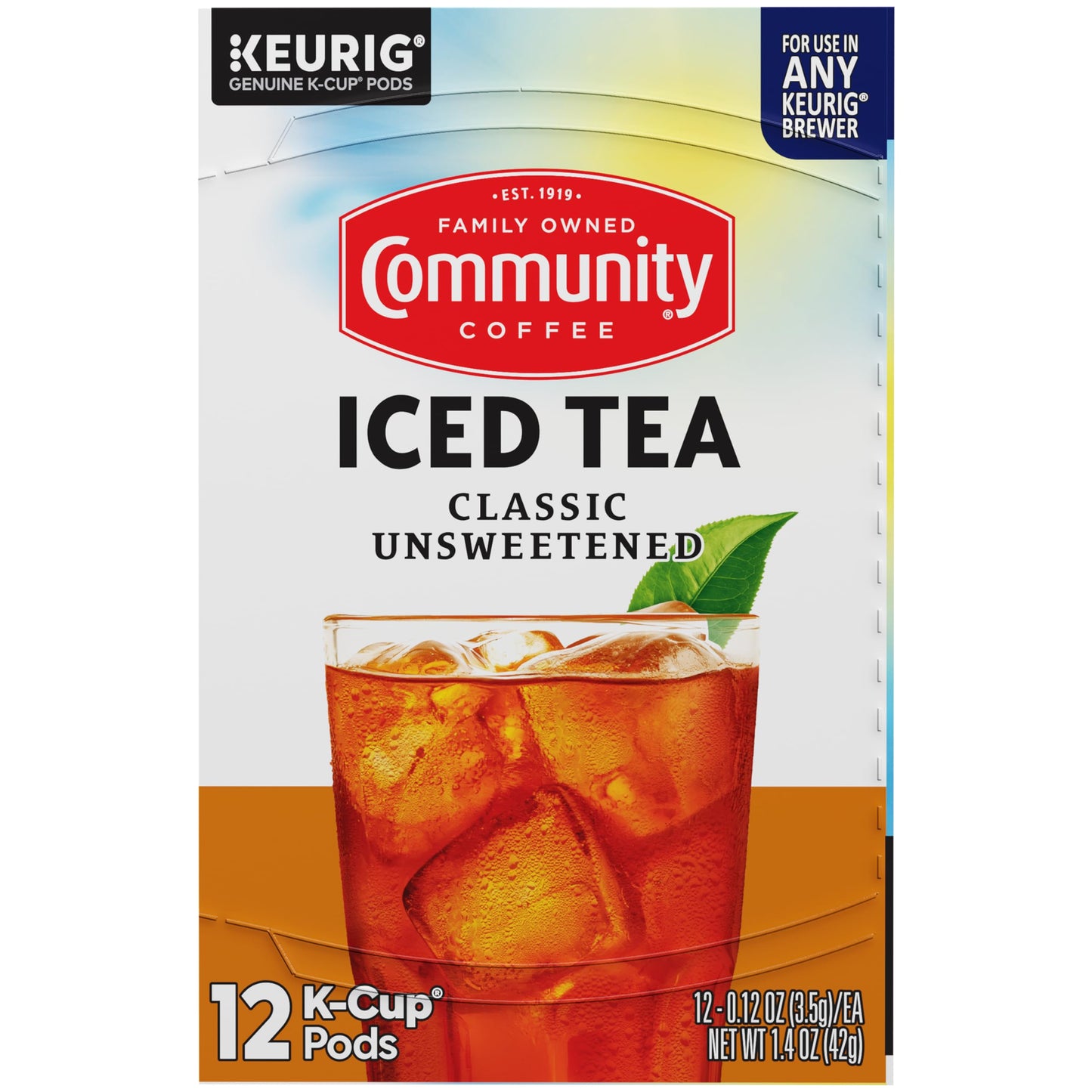 Community Coffee Classic Unsweetened Iced Tea Keurig® K-Cup® Pods 12 Count (Pack of 1)