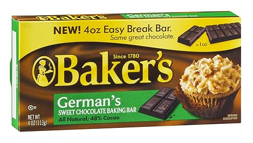 Baker's German's Sweet Chocolate Baking Bar, 4 Ounce (Pack of 12)