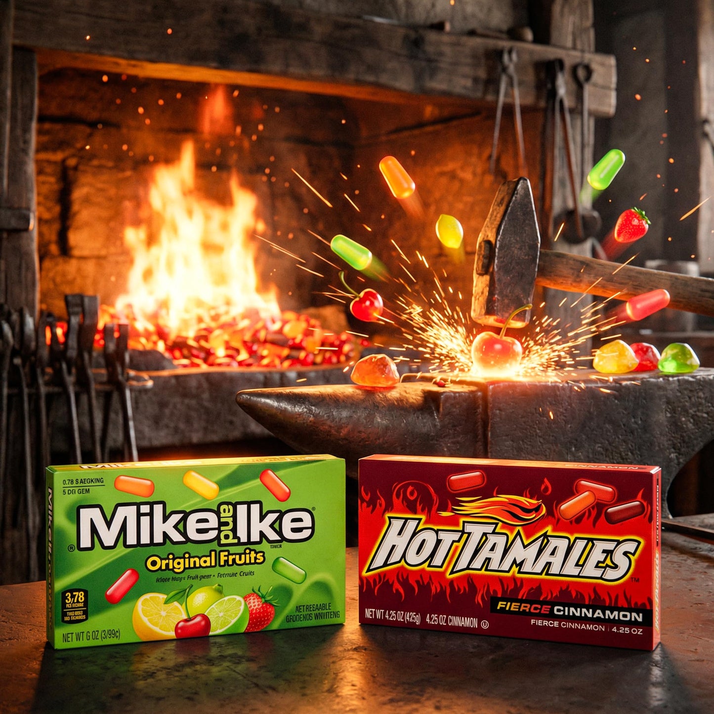 BP BUNDLE Sweet Heat Balance - 6x Original Fruits, 6x Hot Tamales | Fruity & Spicy Candy Combo | Individually Wrapped Chewy Snack Mix for Gifting