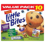 (Value Pack) Little Bites Blueberry Muffins, 10 individual packs, (1.5 oz each), Real Blueberries Mini Muffins, 15 oz Multipack