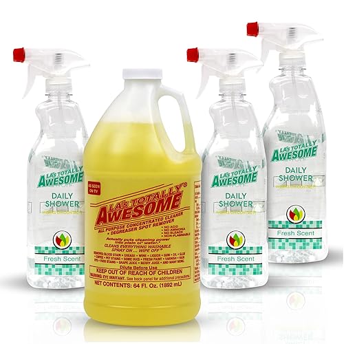 La's Totally Awesome All Purpose Cleaner, 64 oz, Mega Cleaner + Shower Cleaner Plant-Derived Spray 32oz (Pack of 3)