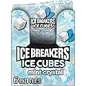 ICE BREAKERS Ice Cubes Mint Crystal Sugar Free Chewing Gum Bottles, 3.24 oz (6 Count, 40 Pieces)