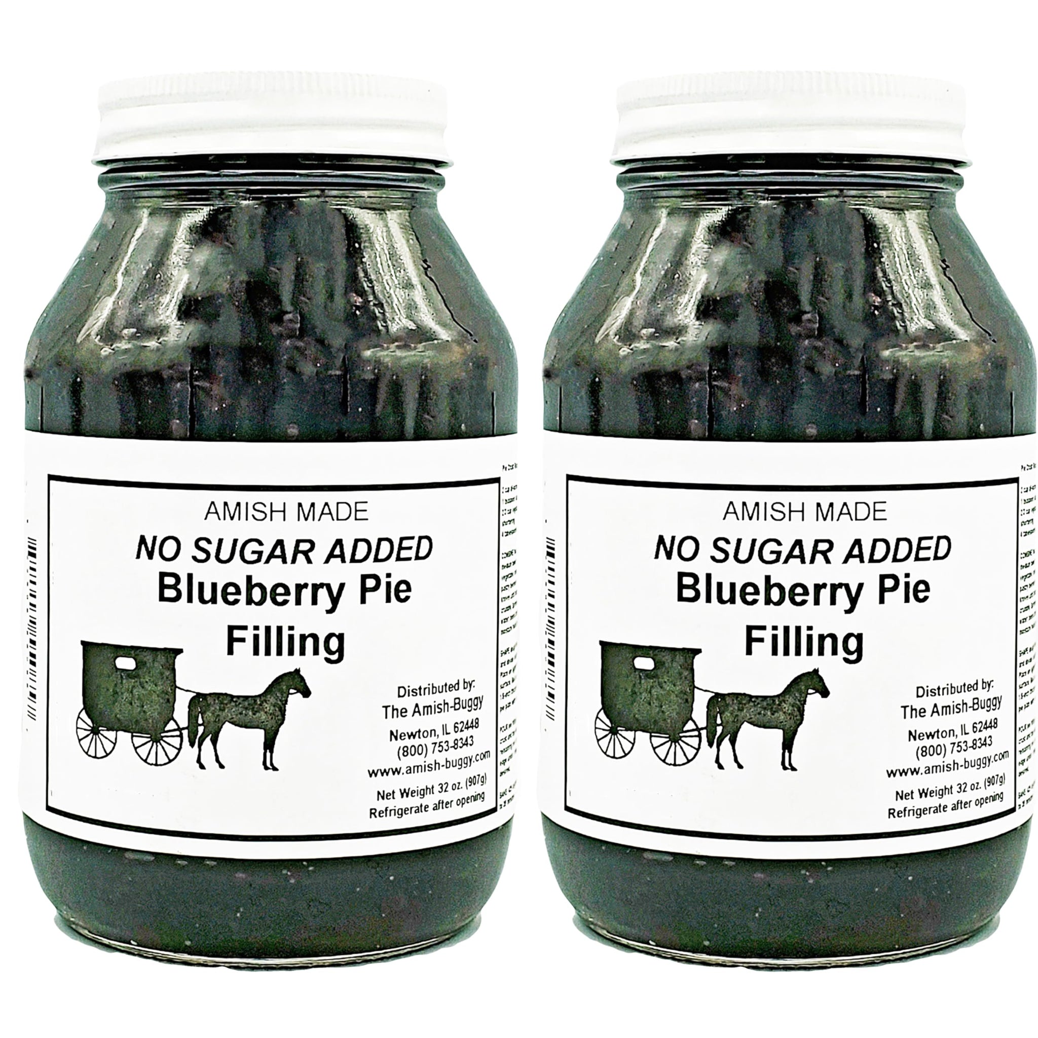 Amish Pie Filling - TWO 32 Oz Jars (Blueberry NSA)