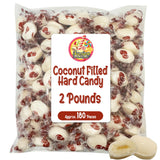 Coconut Hard Candy - 2 Pounds Individually Wrapped Candy, Creamy Filled Coconut Candy, Bulk Bag Old Fashioned Treats