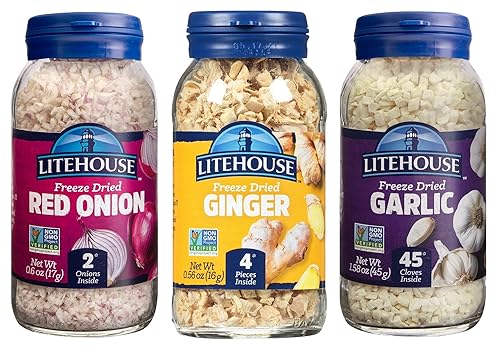 Litehouse Freeze Dried Herbs, Flavors of Asia (Garlic, Red Onion, Ginger) - Substitute for Fresh Herbs, Organic Spice, Asian Seaoning, Non-GMO