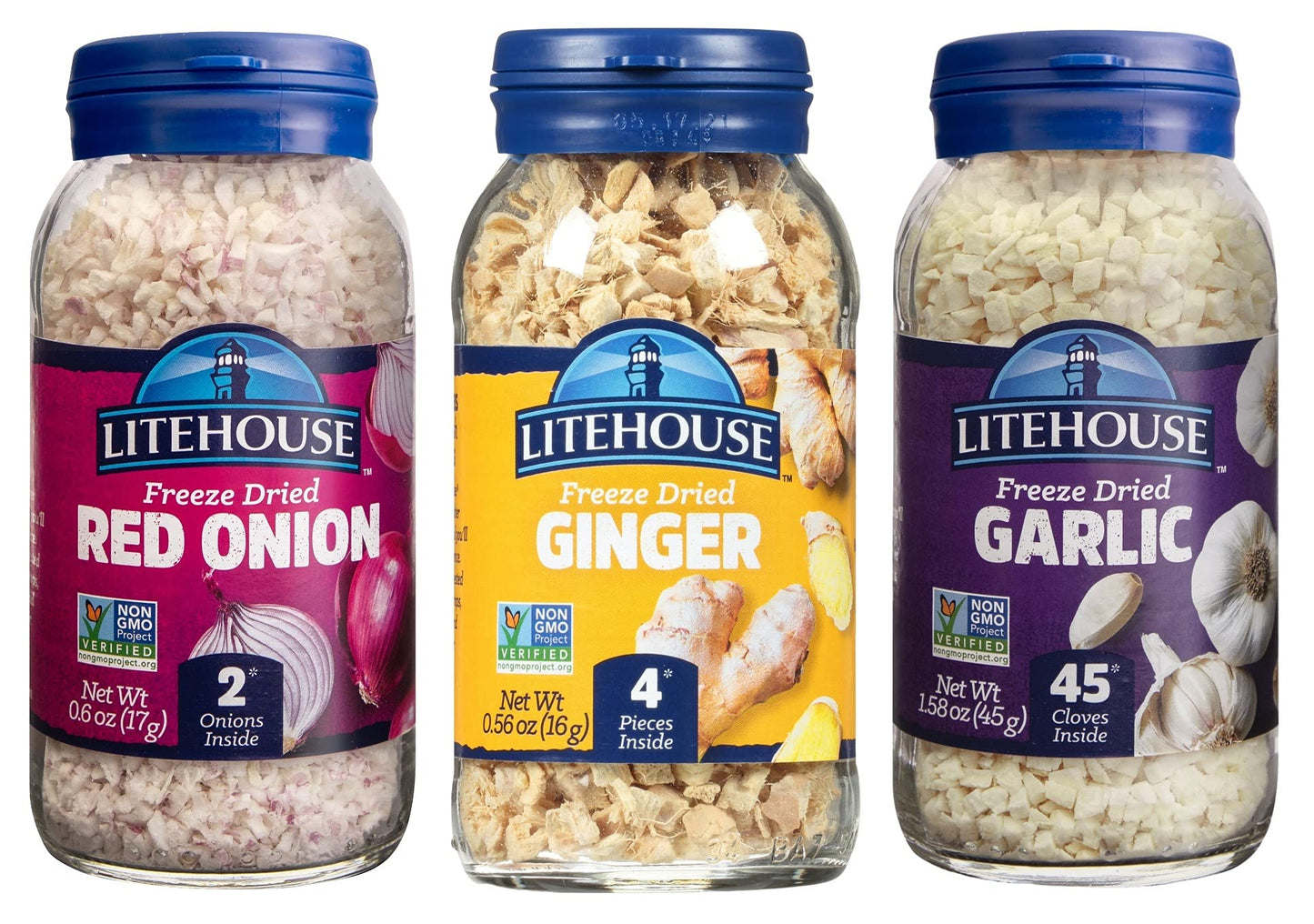 Litehouse Freeze Dried Herbs, Flavors of Asia (Garlic, Red Onion, Ginger) - Substitute for Fresh Herbs, Organic Spice, Asian Seaoning, Non-GMO