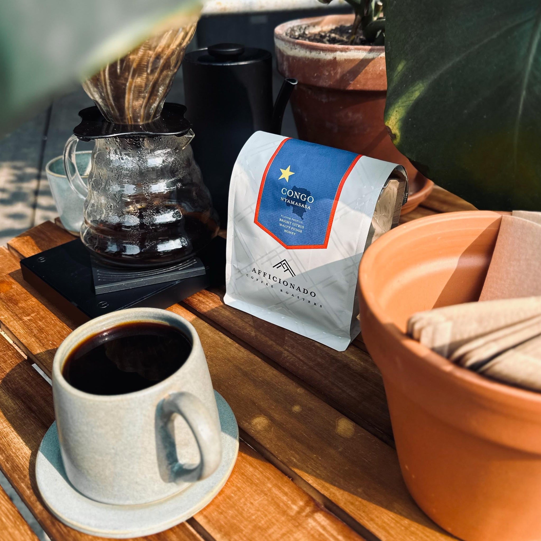 Afficionado Coffee Roasters | Medium Roast Arabica Coffee | 12 Ounce Bag (Congo Nyamasasa, Whole Bean)