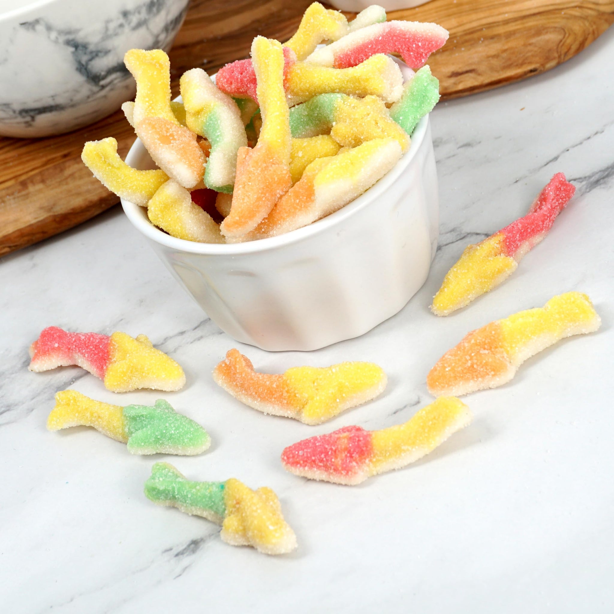 Sour Sugared Gummy Sharks, 1 Pound Bulk Bag, Assorted Gummy Sharks, Sour Gummy Candy, The Hampton Popcorn & Candy Company