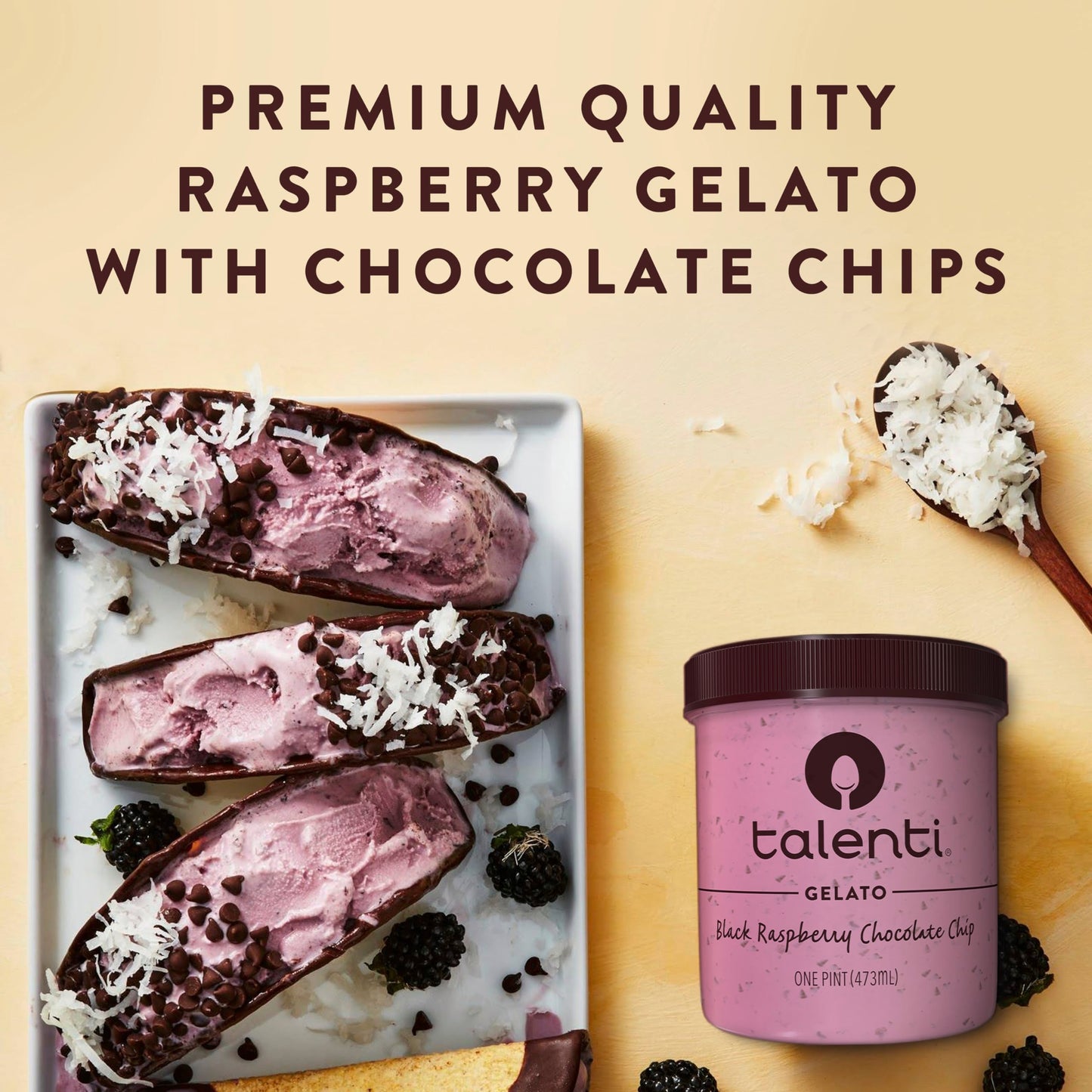 Talenti Gelato for a Delicious Frozen Treat Black Raspberry Chocolate Chip Gluten Free 1 pint