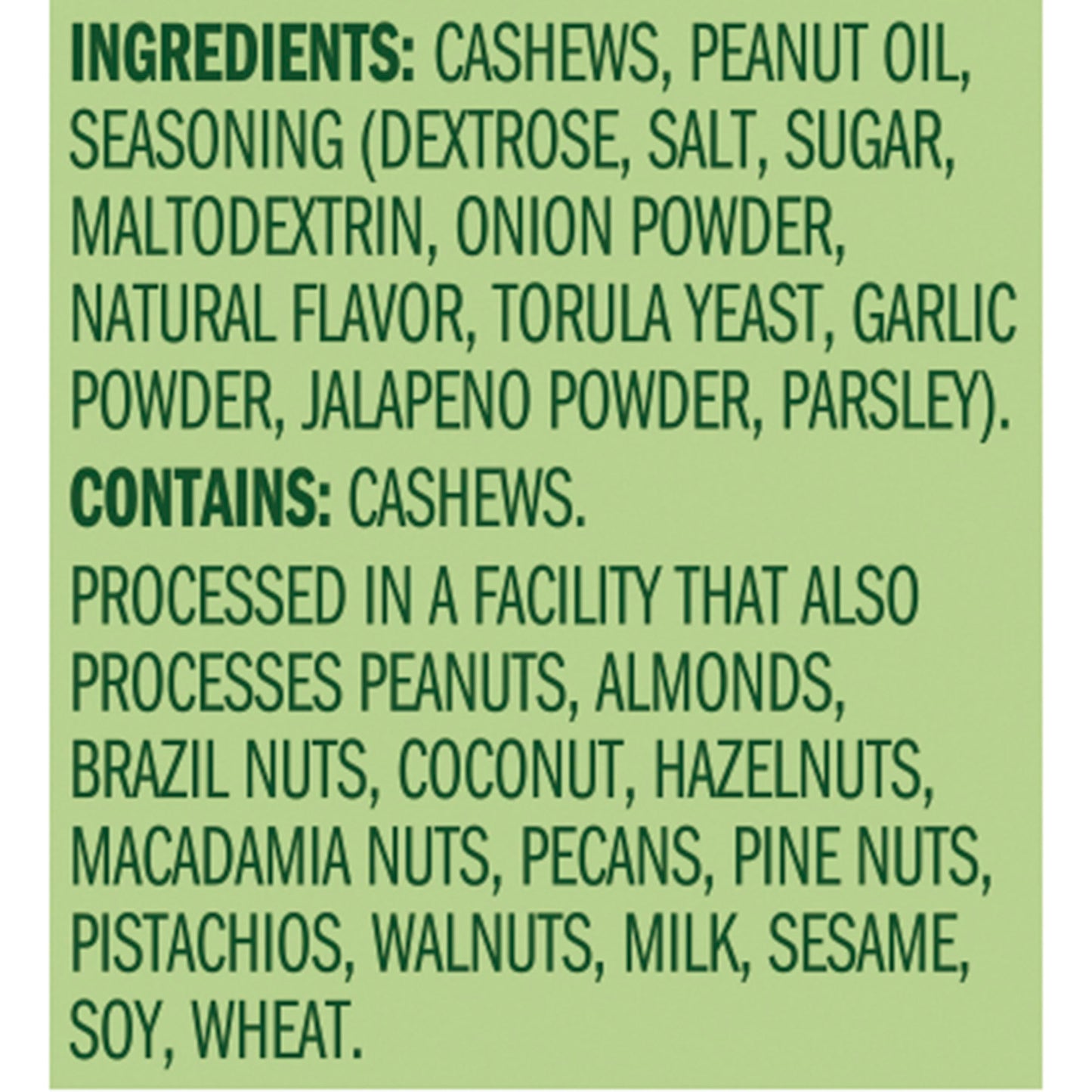 Emerald Nuts, Jalapeno Cashews, 5 Oz, Resealable Bag (Pack of 4)
