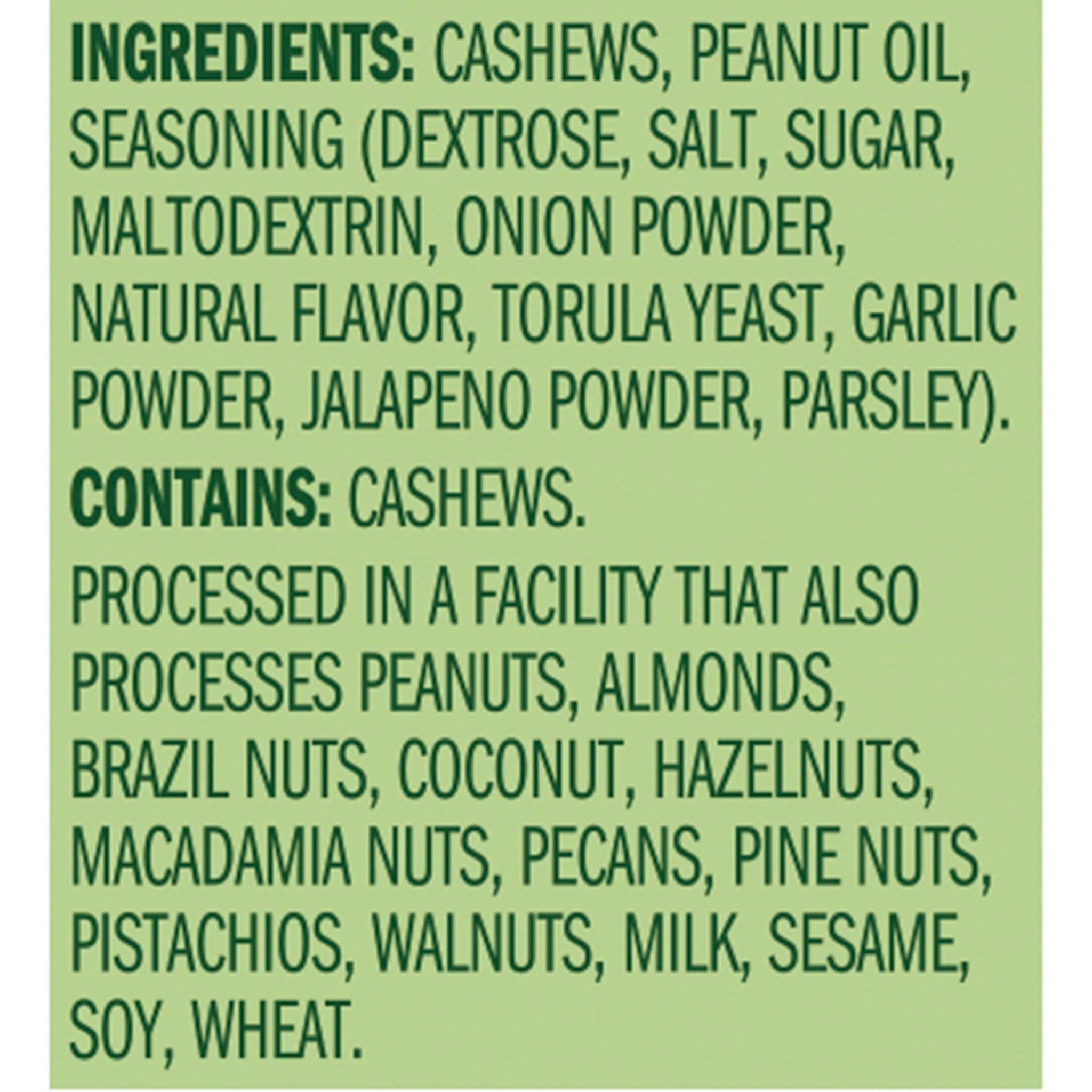 Emerald Nuts, Jalapeno Cashews, 5 Oz, Resealable Bag (Pack of 4)