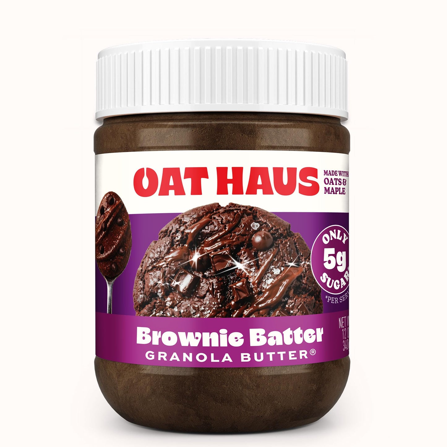 Oat Haus Brownie Batter Granola Butter | Peanut-free, Almond (Tree-Nut) Free, & School-Safe (Top 8 Allergen Free) | Nutella & Chocolate Spread