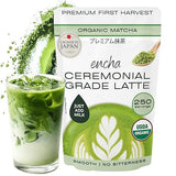 Encha Matcha - Latte Grade Matcha Powder - Unsweetened, First Harvest, Organic Green Tea Powder From Uji, Japan (500g / 1lb) Premium for Latte