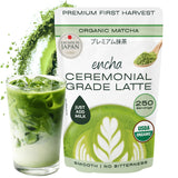 Encha Matcha - Latte Grade Matcha Powder - Unsweetened, First Harvest, Organic Green Tea Powder From Uji, Japan (500g / 1lb) Premium for Latte