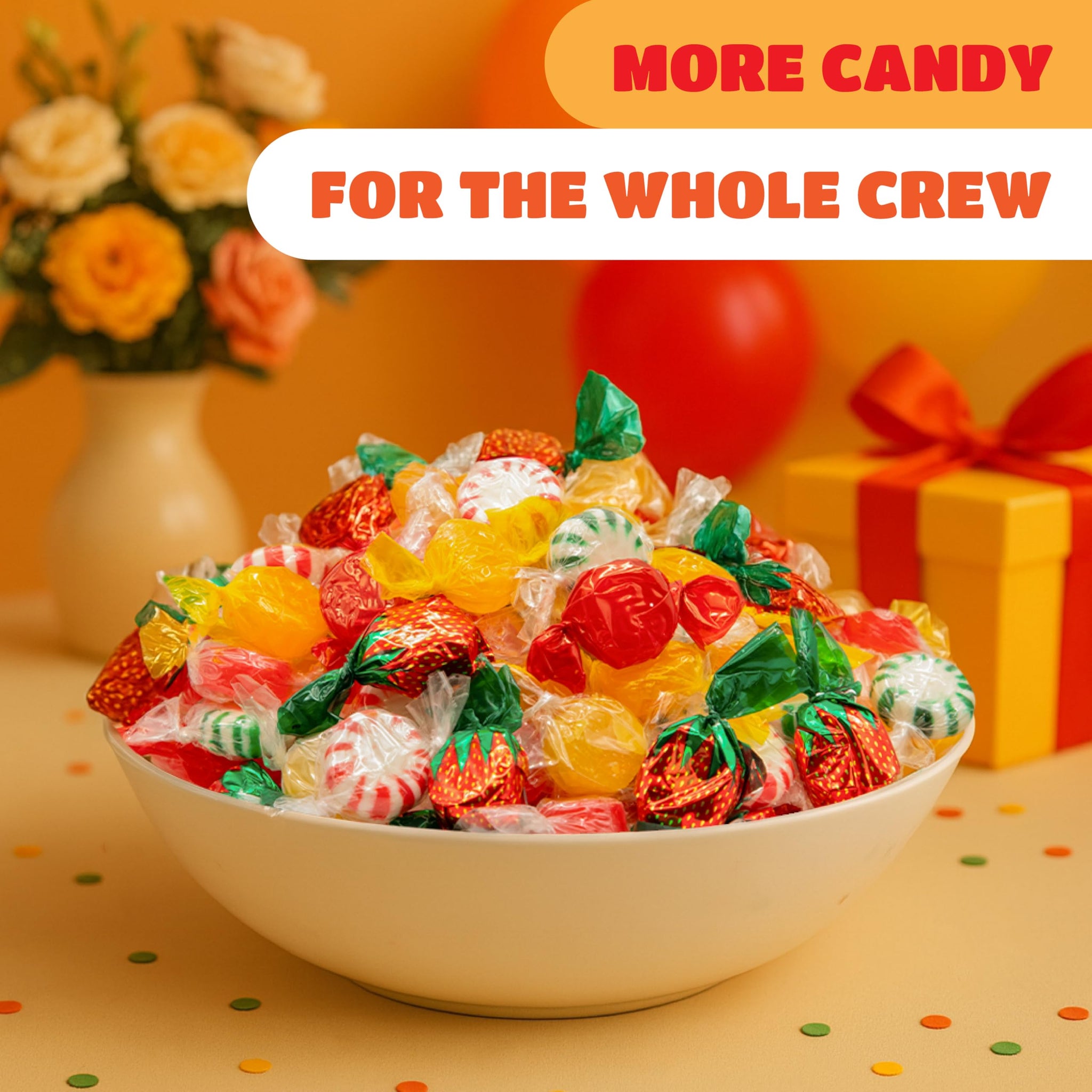 Hard Candy Assortment - 2 Pound Pack - Old Fashioned Hard Candy Individually Wrapped - Strawberry, Cinnamon, Butterscotch, Cherry, Lemon, Peppermint