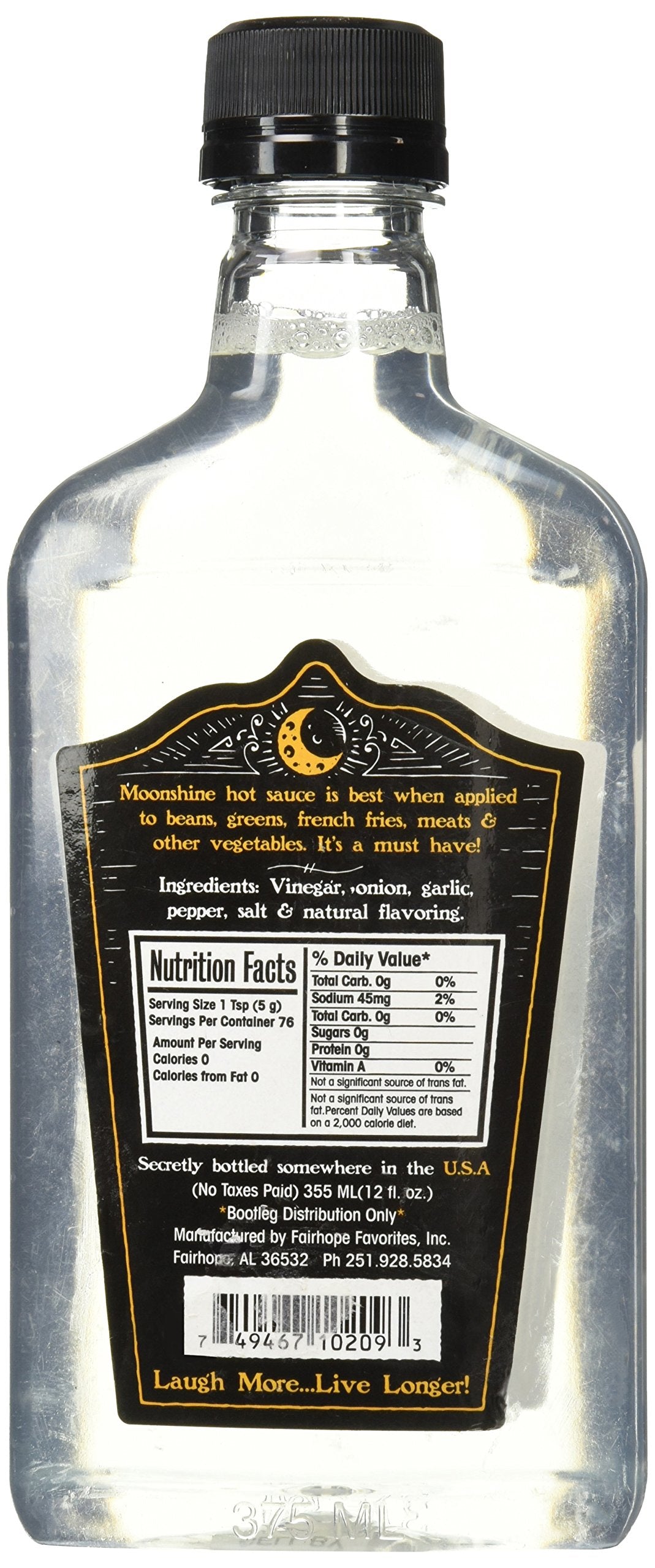 Fairhope Favorites Moonshine Hot Sauce (Original, 12 oz Plastic)