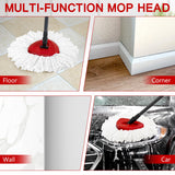 15-Pack Spin Mop Superior Replacement Heads - Compatible with O-Cedar EasyWring and Other Spin Mops, Durable and Washable Refills for Effortless Floor