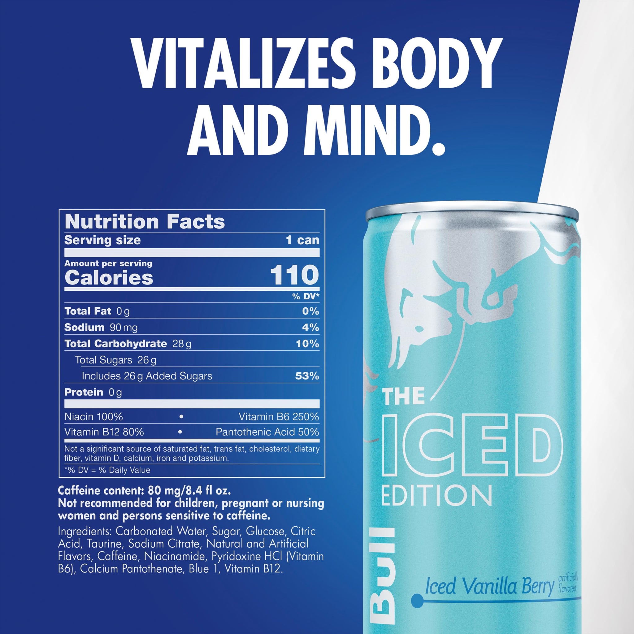 Red Bull Iced Vanilla Berry Energy Drink, 8.4 Fl Oz, Pack of 24 Cans (6 packs of 4)