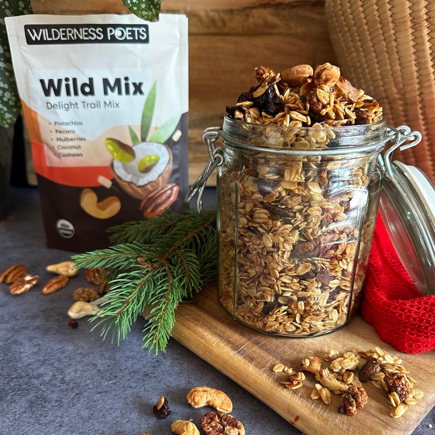 Wilderness Poets, Song of Delight Wild Mix - Organic Raw Trail Mix - Pecans, Cashews, Mulberries, Pistachios, Coconut Ribbons - 5 Pound (80 Ounce)