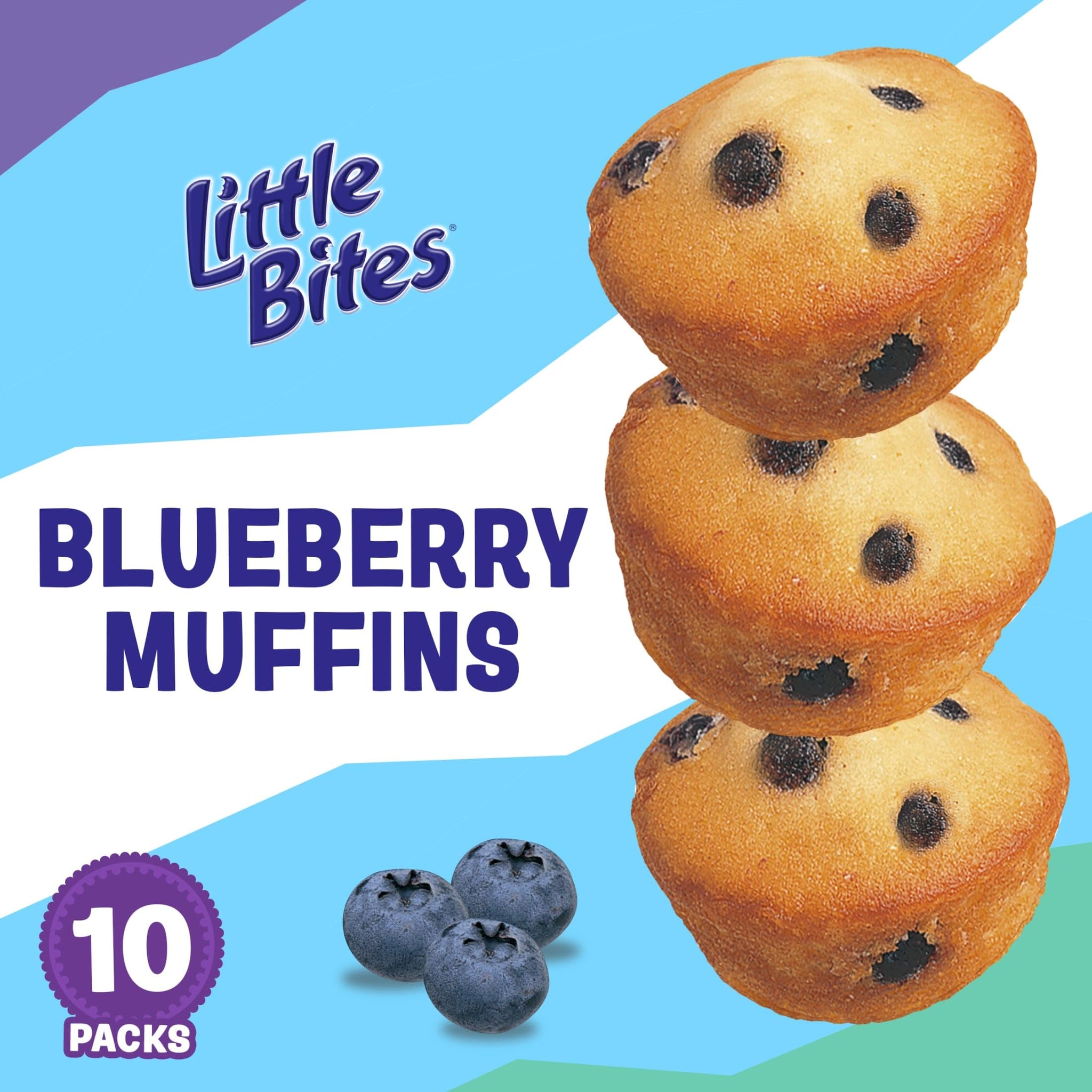 (Value Pack) Little Bites Blueberry Muffins, 10 individual packs, (1.5 oz each), Real Blueberries Mini Muffins, 15 oz Multipack