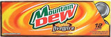 Mountain Dew Live Wire, Dew sparked with orange, 12-pack 12-ounce cans, Fridge Pack Shape
