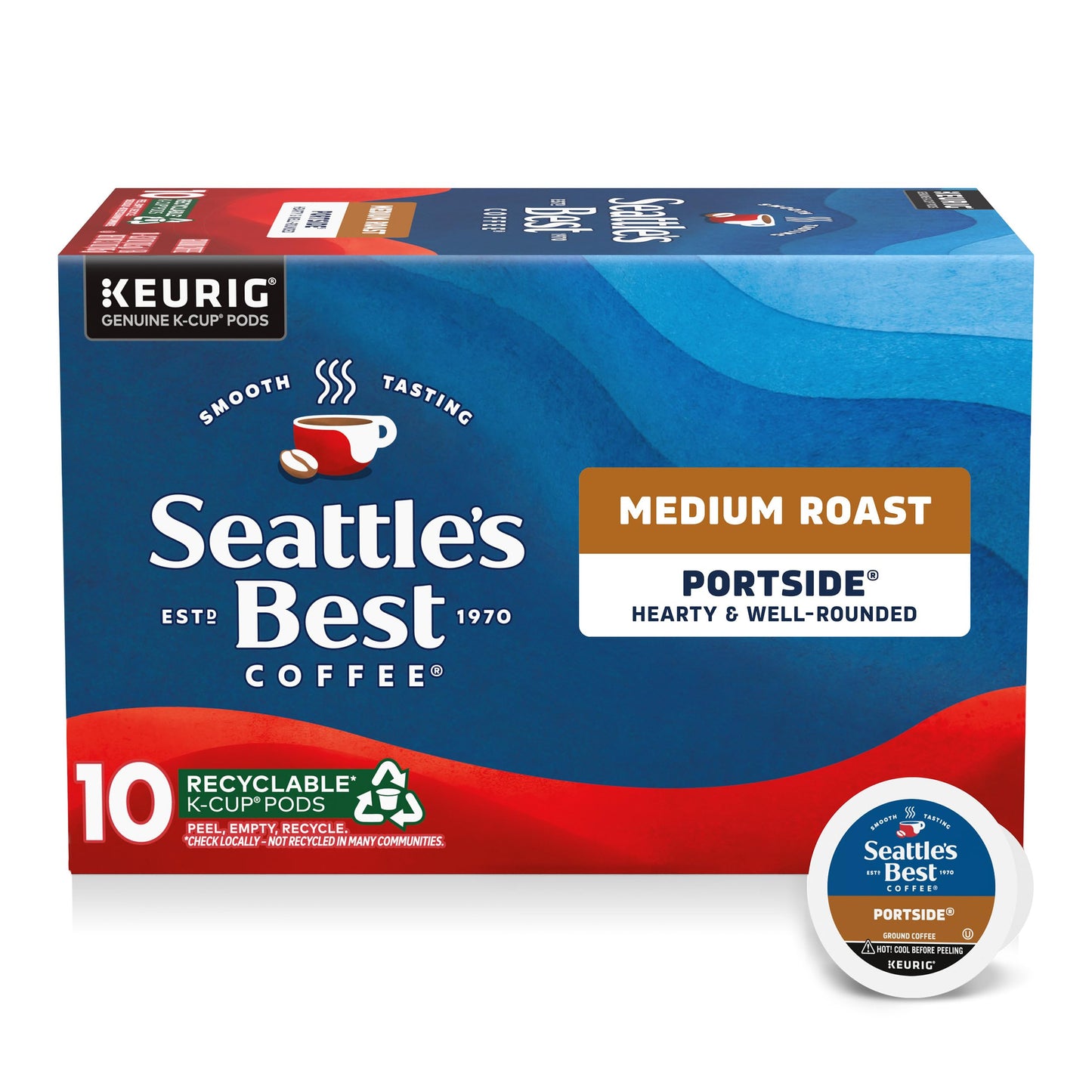 Seattle's Best Coffee Portside Blend (Previously Signature Blend No. 3) Medium Roast Single Cup Coffee, 10 ct