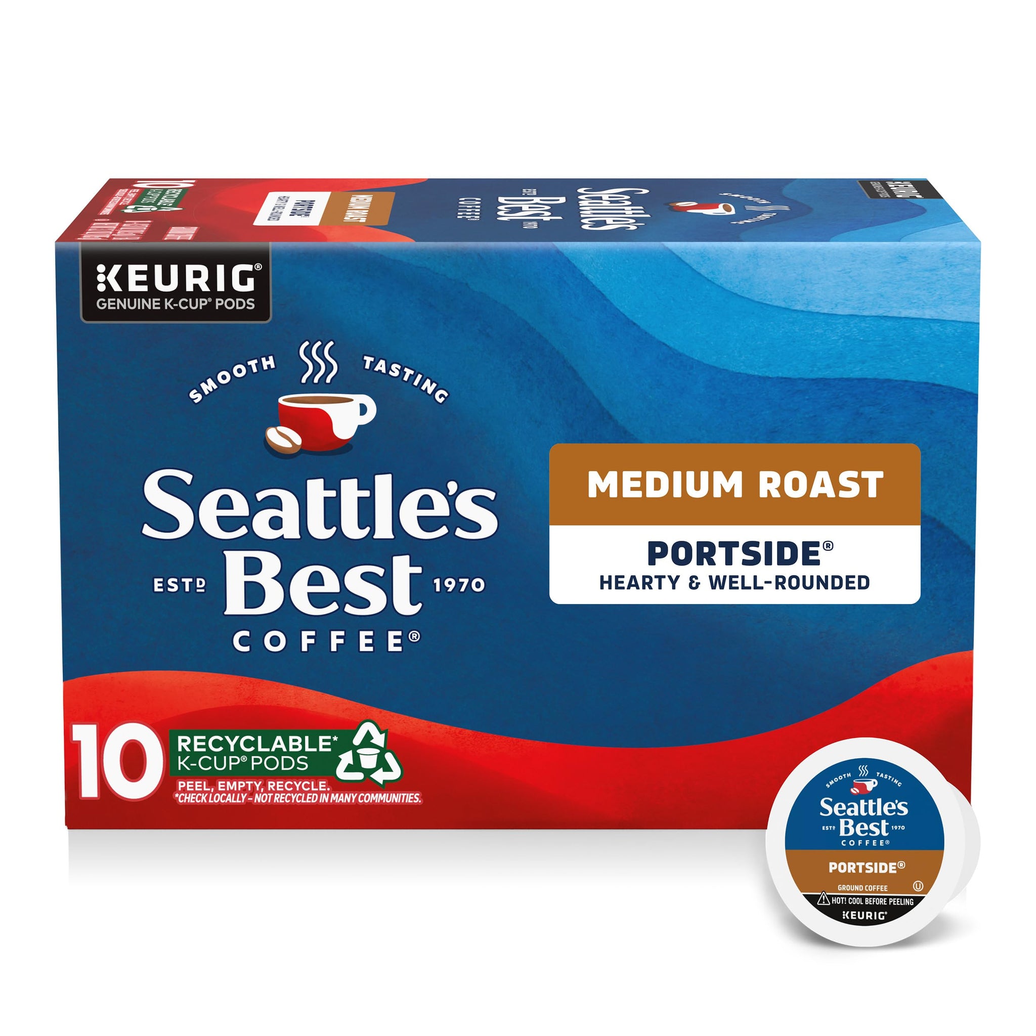 Seattle's Best Coffee Portside Blend (Previously Signature Blend No. 3) Medium Roast Single Cup Coffee, 10 ct