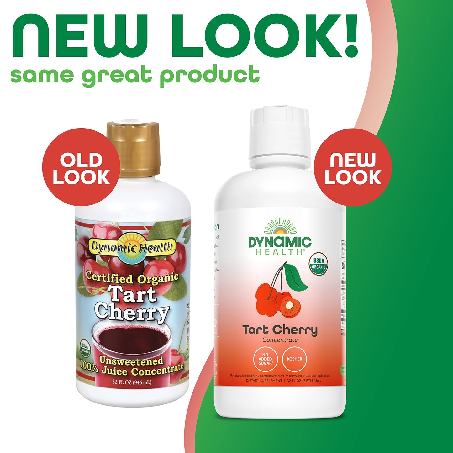 Dynamic Health Organic Tart Cherry Juice, Unsweetened 100% Juice Concentrate, Antioxidants Supplement, No Sweeteners or Additives, Vegan, Gluten Free