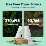 Save Trees Bamboo Paper Towels 24pk - 3600 Sheets Rolls Ultra Absorbent & Durable Eco-Friendly Paper Towels -FSC-Certified, Vegan