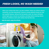Carbona Laundry Refresh Dryer Sheets 15ct | Odor Eliminator, Wrinkle Releaser, Fabric Softener | Heat-Activated, Static Reducer, Prevents Shrinking