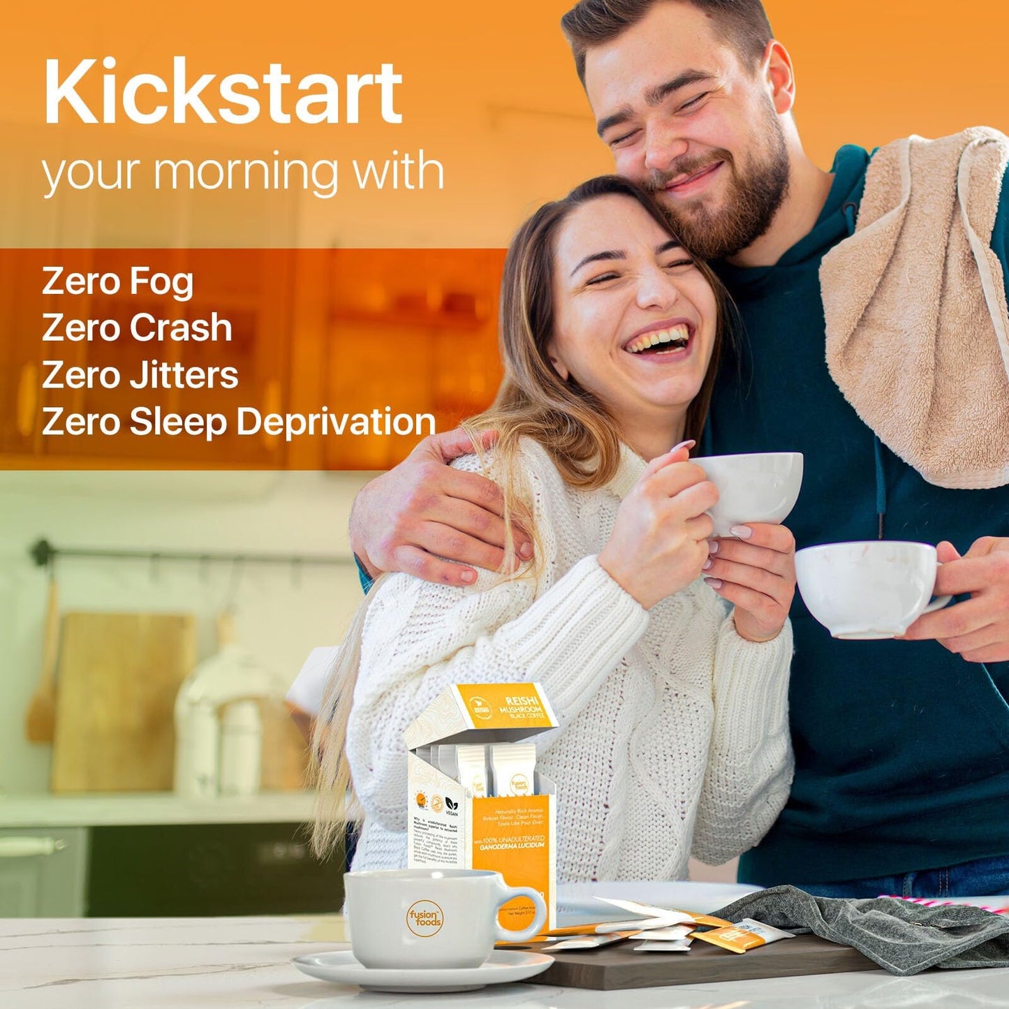 fusion foods Reishi Mushroom Black Coffee by fushion foods|Stay Focus Longer, Zero Jitters & Immune Support with All Natural Unadulterated Reishi