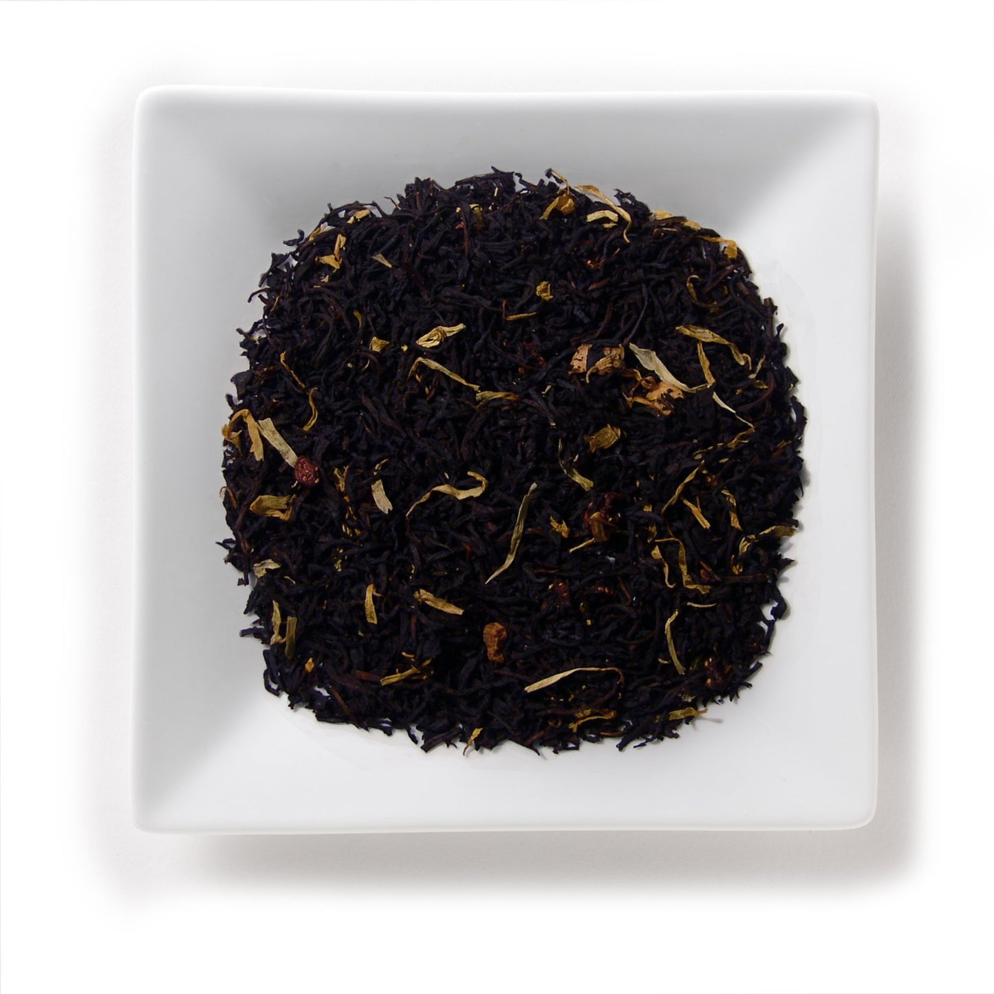 Mahamosa Mango Strawberry Organic Loose Black Tea 8 oz, Loose Leaf Black Tea Blend (with strawberry slices, mango cubes, marigold blossoms)