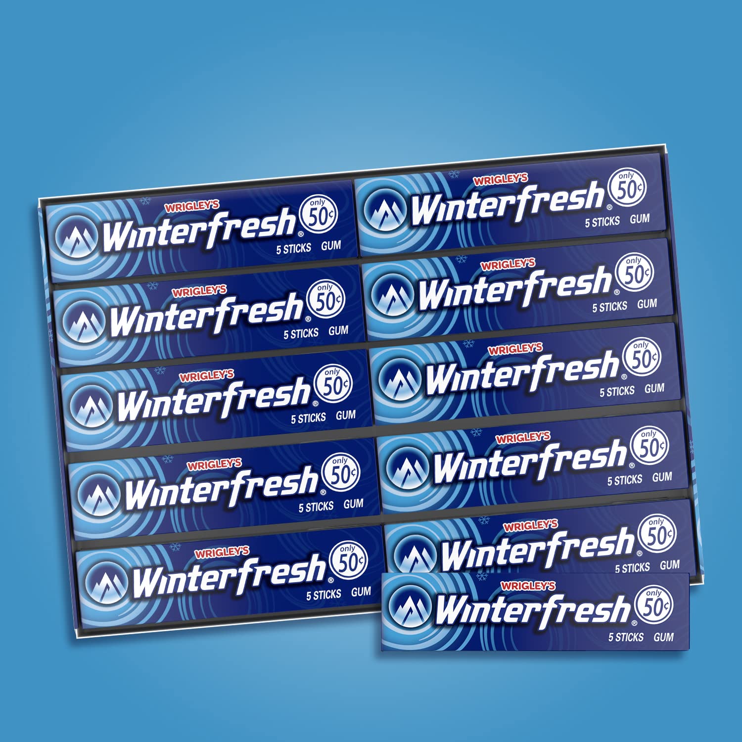 Winterfresh Wrigley's Chewing Gum Bulk Pack, 5 Sticks Per Pack (Pack of 40)