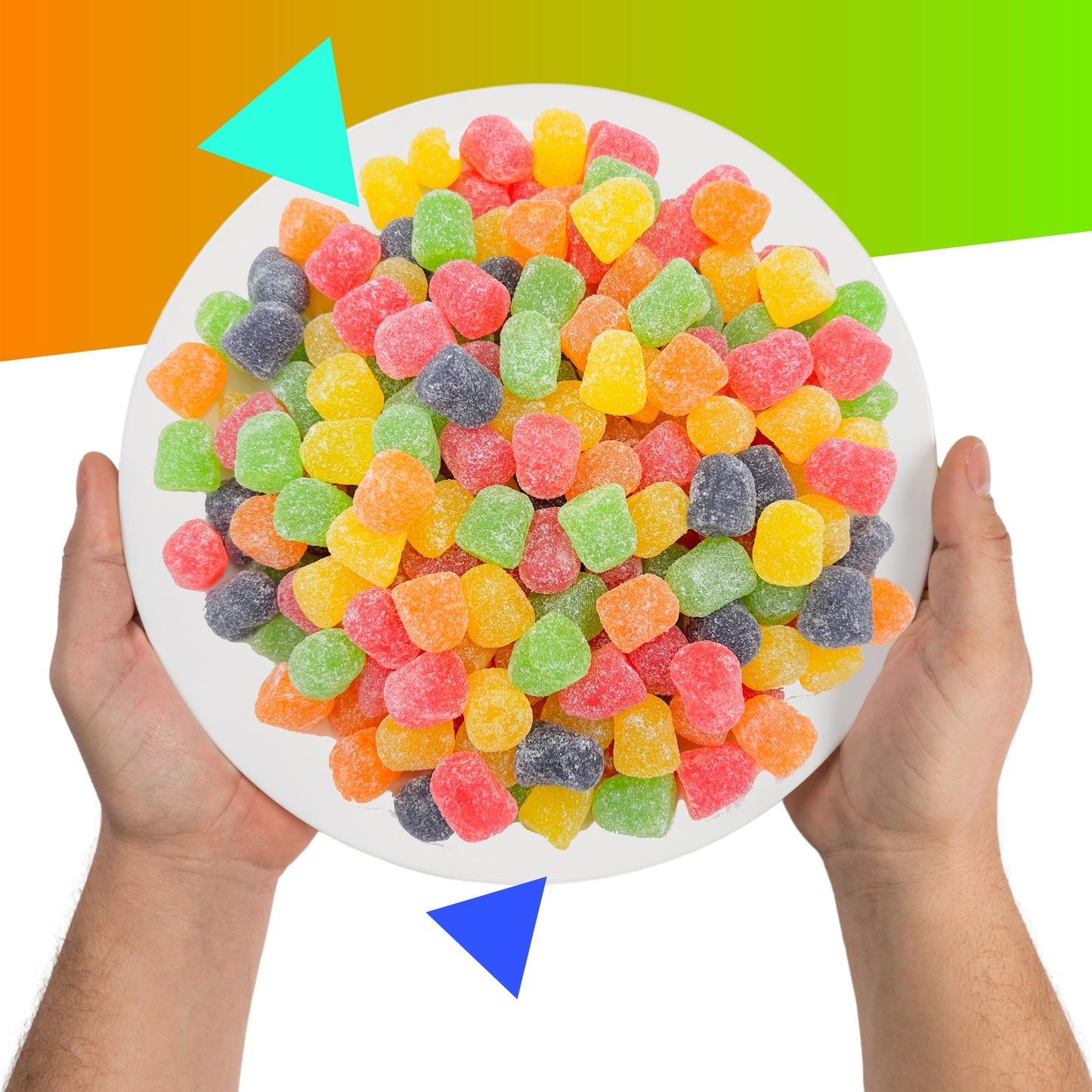 Gum Drops Jelly Candy | 3 Pound Bag | Assorted Fruit Flavors Gumdrops | Nostalgic Candy | Strawberry, Orange, Grape, Lime, Pineapple | Old Fashioned