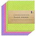 Swedish Dish Cloths - 8 Pack Reusable, Absorbent Hand Towels for Kitchen, Counters & Washing Dishes - Cellulose Sponge Cloth - Eco Friendly Gifts