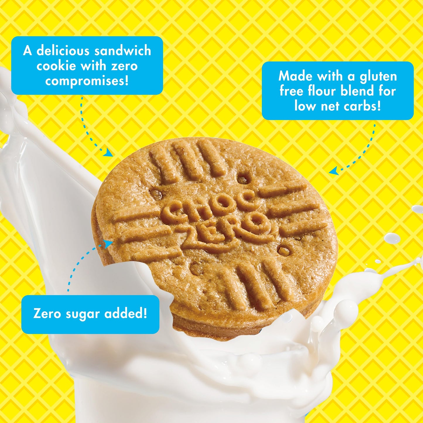 ChocZero Peanut Stackers Sandwich Cookies - Gluten Free, No Added Sugar, Keto Friendly Cookies with Peanut Butter Crème, 24 Cookies, 9 oz Box