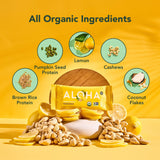 ALOHA Organic Plant Based Protein Bars - Lemon Cashew - 12-Count - Vegan, Low Sugar, Gluten-Free, Paleo, Low Carb, Non-GMO, No Stevia & No Erythritol