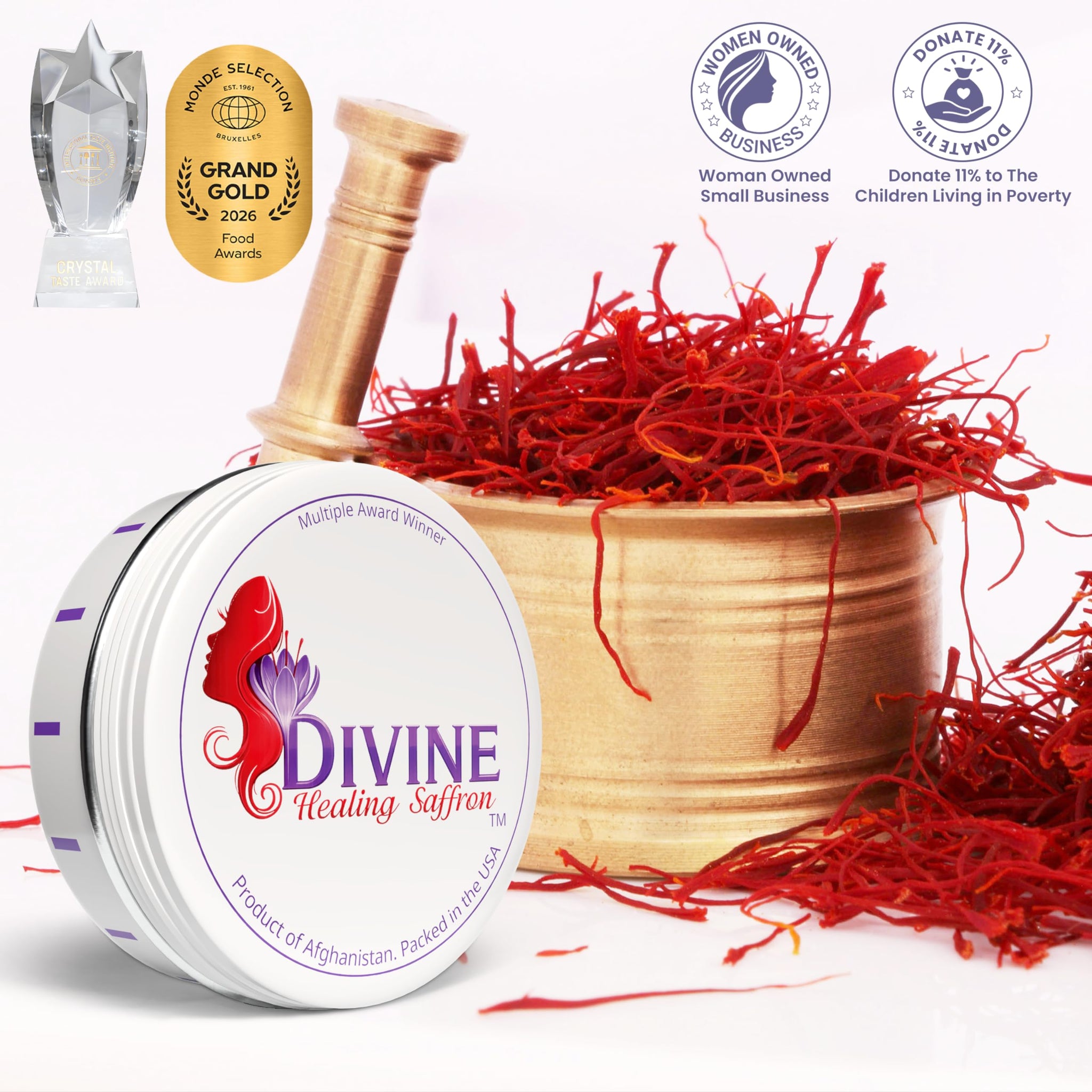 Saffron Threads - 100% Fresh, Pure Saffron from Afghanistan - Premium Award Winner Red Saffron Threads for Cooking Spanish Rice Paella & Risotto