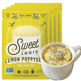 Sweet Logic Keto Dessert Mug Cake Mixes - Lemon Poppyseed - Low Sugar - Gluten-Free - Low Carb - Diabetic-Friendly Sweets - Natural Ingredients - High Protein - Delicious Keto Treats (4 Pack)