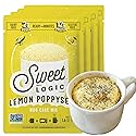 Sweet Logic Keto Dessert Mug Cake Mixes - Lemon Poppyseed - Low Sugar - Gluten-Free - Low Carb - Diabetic-Friendly Sweets - Natural Ingredients - High Protein - Delicious Keto Treats (4 Pack)