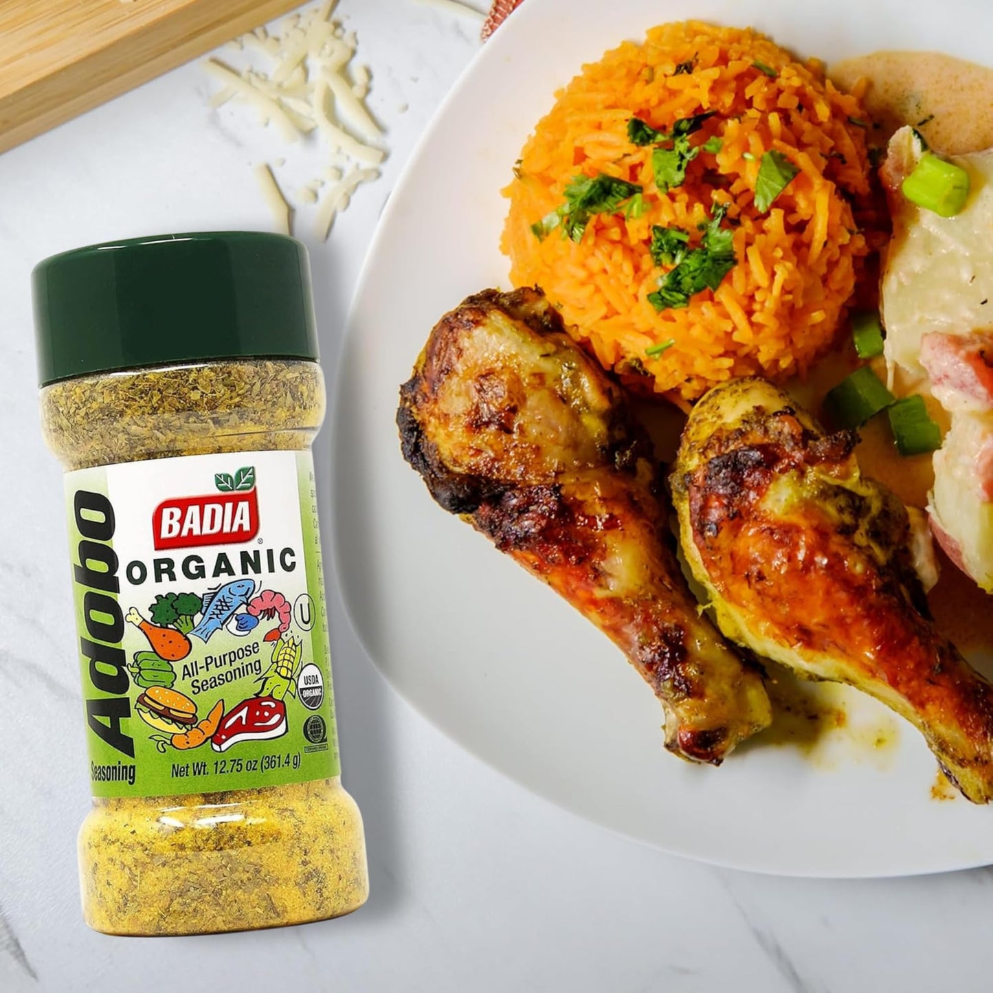 Badia Organic Adobo All-Purpose Seasoning, 12.75 oz - Flavorful Blend for Cooking & Grilling - Certified Organic