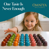 OMNIYA Delicacy Chocolate Galaxy Bonbon Box - 20 Artisan Bonbons with Gourmet Fillings - Pistachio, Hazelnut, Coffee, Cheesecake & Lemon - Luxury Gift