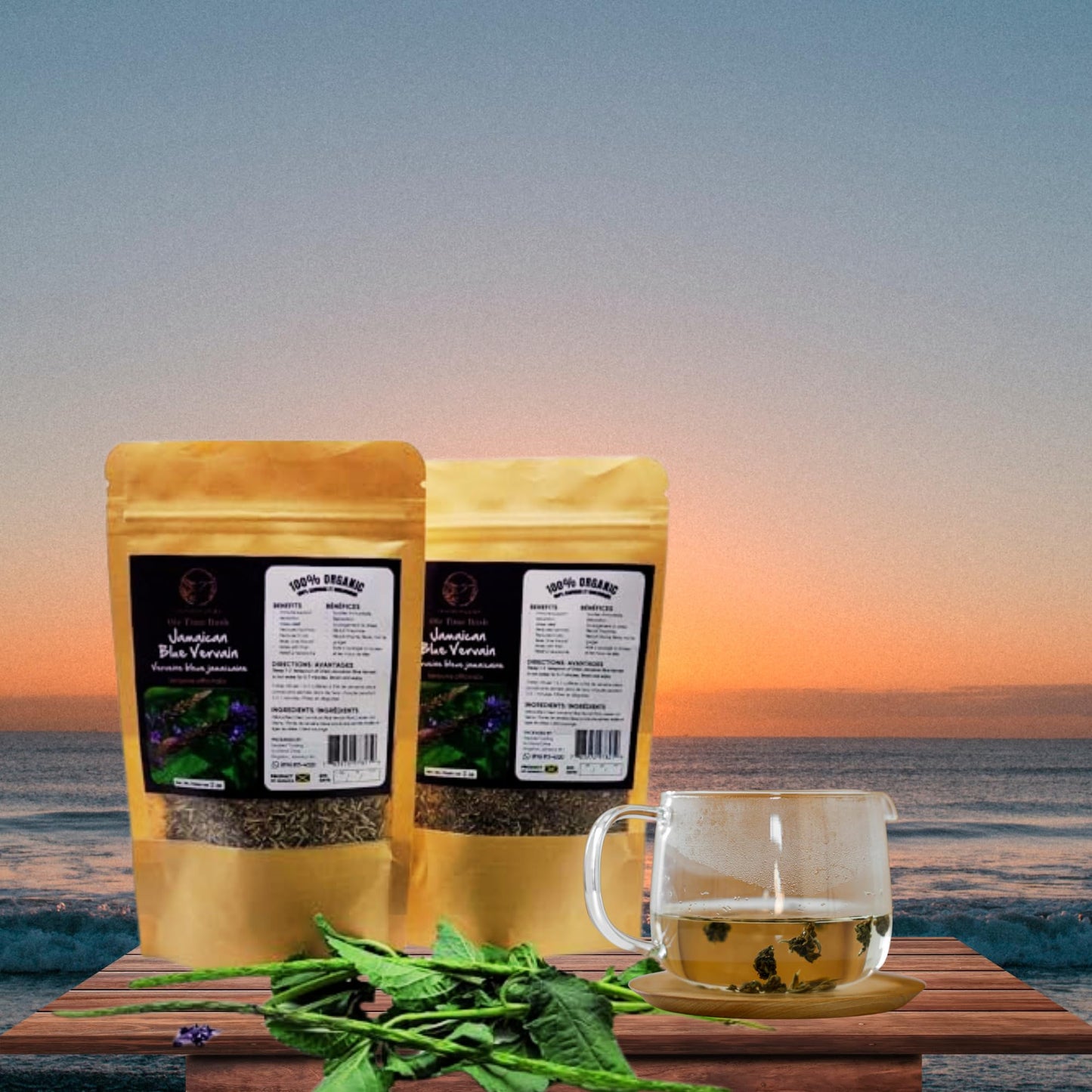 100% Jamaican Blue Vervain organic tea-2Pack-.handpicked in Jamaica- Blue Vervain herb, Jamaica Bush tea, Jamaican Herbs